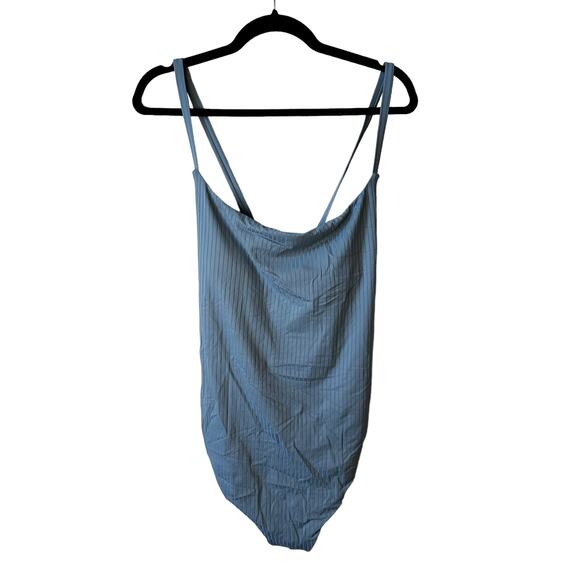 NWT Andie Swim The Fiji One Piece Swimsuit Ribbed Marl Blue XXXL Poolside Beach - Picture 2 of 12